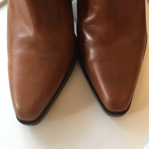 (SOLD) PONS QUINTANA Leather Ankle Boots Cognac 9 - Picture 7 of 11